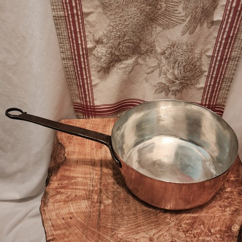Antique french copper saucepan - antique,