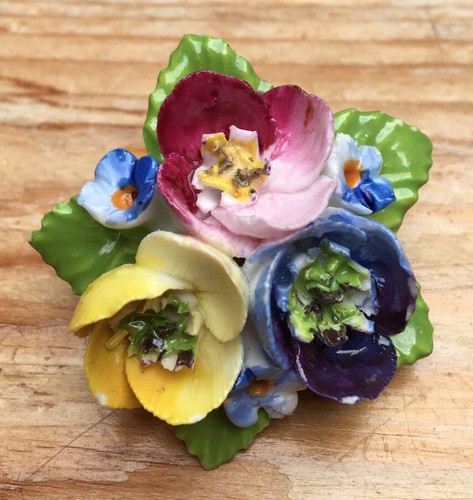 Vintage china brooch floral - vintage,