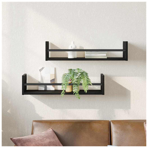 Wall shelf black - wall, oak