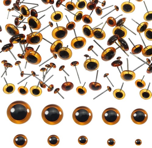 100pcs deep brown glass eyes - brown,