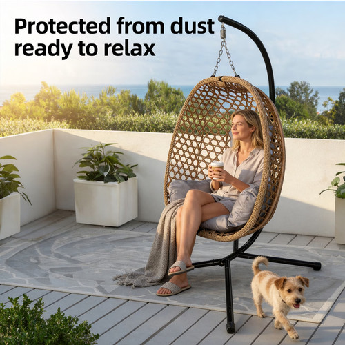 Hanging rattan egg chair swing - egg,
