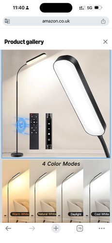 Black led floor lamp 15w - floor,