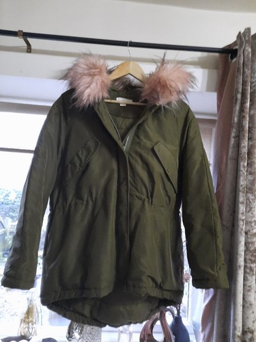 Olive green parka puffer - h&m,