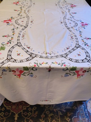 Large vintage tablecloth - large,