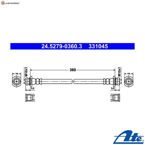 Brake hose 5279 0360 - brake,