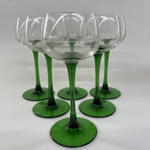 green stem wine glasses