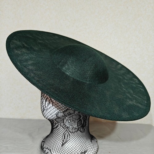 Dark green large fascinator - dark,