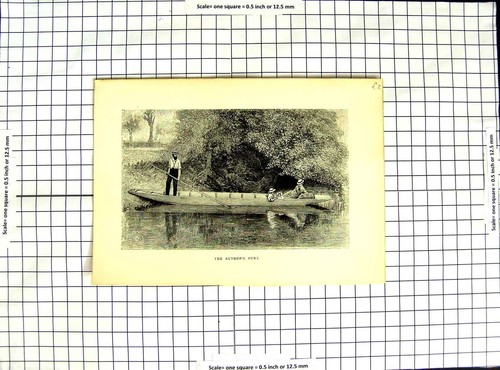 Original old antique print - old,