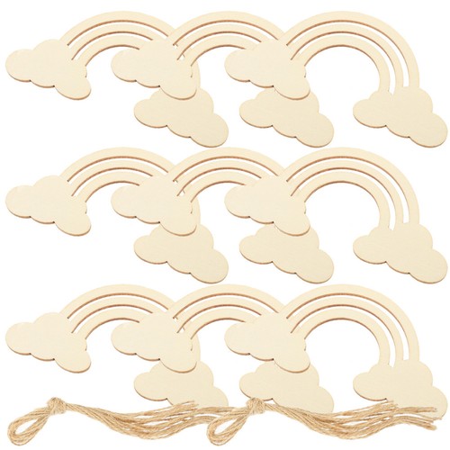 Khaki wooden rainbow cutouts - wooden,