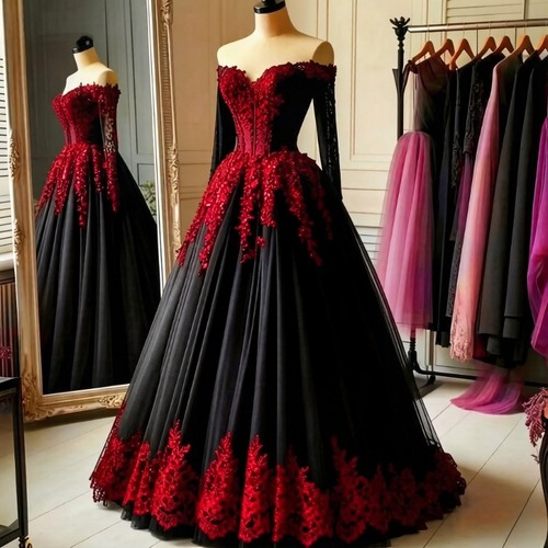 Gothic black and red - red, wedding
