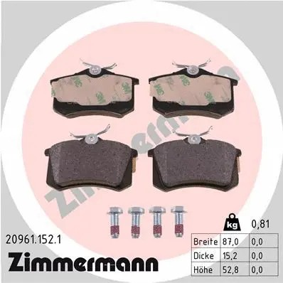 Rear brake pad set - rear,