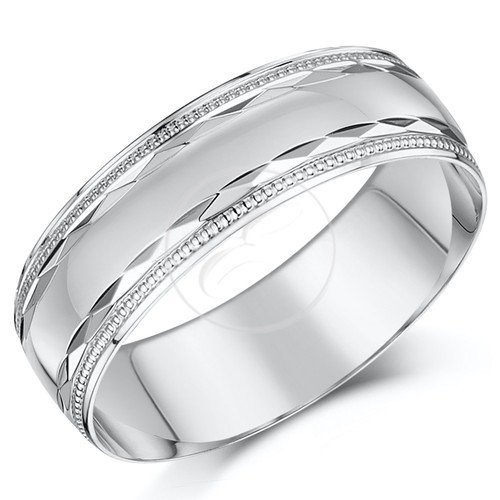 9ct white gold diamond cut - white,