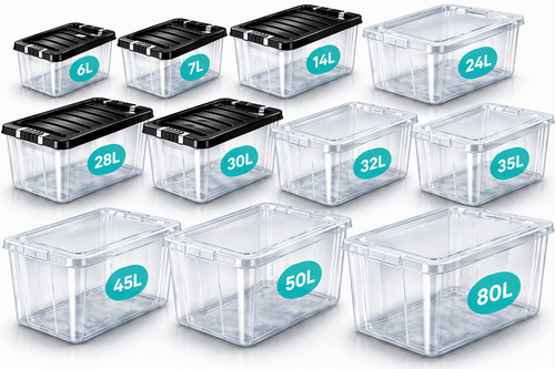 Clear plastic storage boxes - plastic,