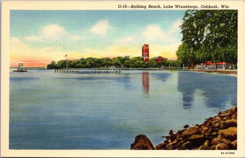 Bathing beach lake winnebago - bathing,