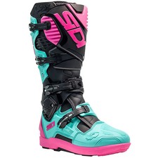 Sidi Crossfire 3 SRS Touring Motorcycle Motorbike Boots - Black / Mint / Pink