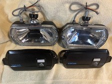 NOS LUCAS LR8 SPOT LAMPS WITH COVERS & STRAPS FOR ROLLS ROYCE ROVER RANGE ROVER