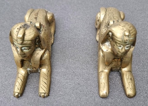 Brass sphinx egyptian figures - egyptian,