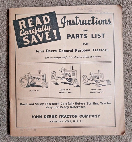 Instructions and parts - parts, list