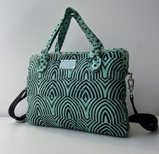 MARC JACOBS Signature Green Nylon Gemma Ray 13"-15" Laptop Bag Crossbody Zip Top