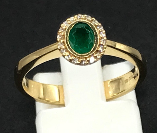 18ct gold emerald - , ring