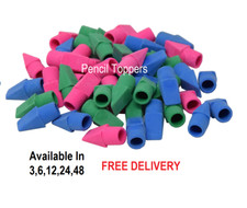 Pencil Erasers Rubbers Tips School Drawing STATIONERY Assorted Eraser Top NEW