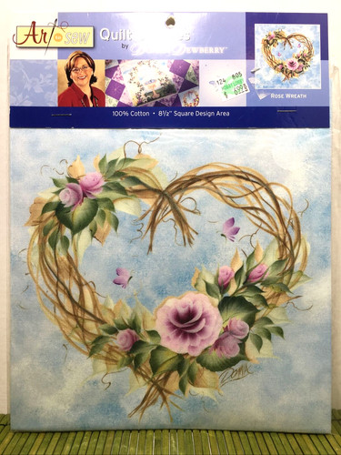 Pink rose wreath blue - pink,