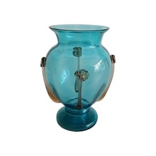 Teal Turquoise Glass Vase Art