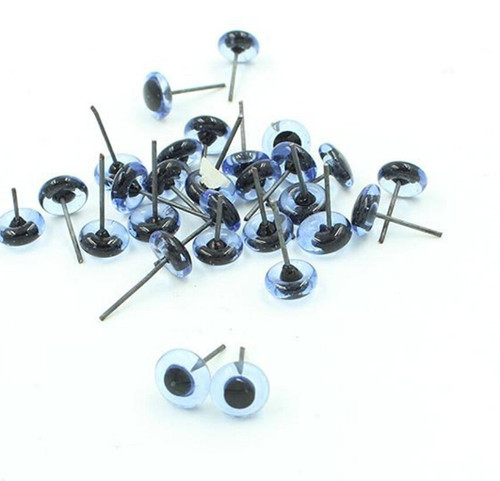 Blue glass pin eyes - , pairs