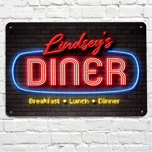 Personalised diner neon light - personalised,