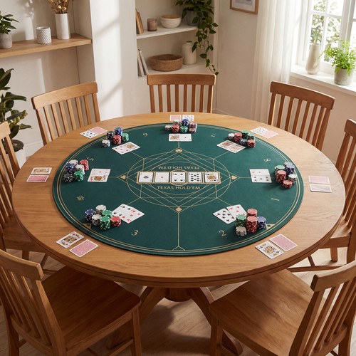 Round poker mat - round,