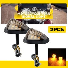 1 Pair 9 LED Motorcycle Motorbike Flush Mount Turn Signal Indicators Amber Light