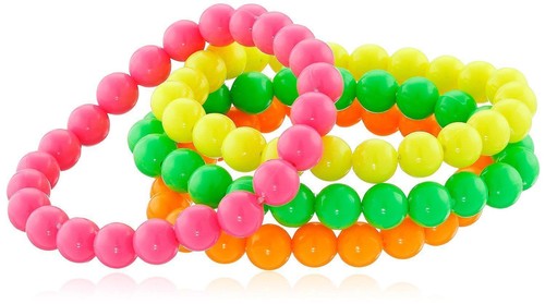Neon bead bracelet 80s costume - bracelet,