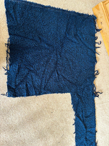 Blue boucle wool remnant heavy - wool,
