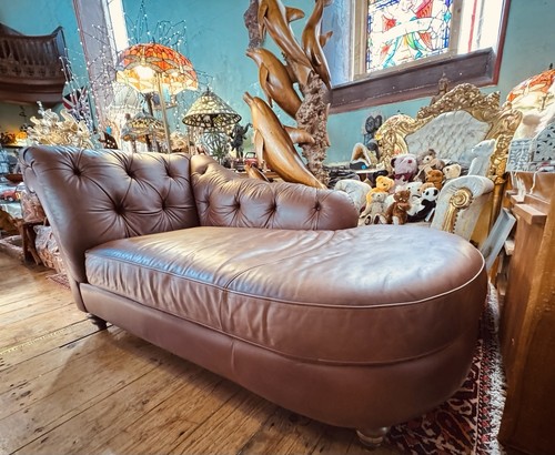 Genuine leather chaise - leather,