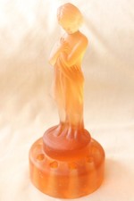 Art Deco Frosted Amber Glass