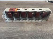 6 Vintage Luminarc France Ruby Red Clear Footed Glass 4” NEW Christmas Table