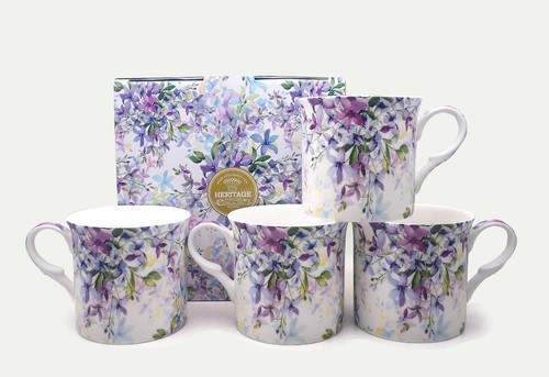 Wisteria design china mugs - design,