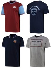 West Ham United Football T Shirt Polo Top Mens M OR L Official Team Crest Logo