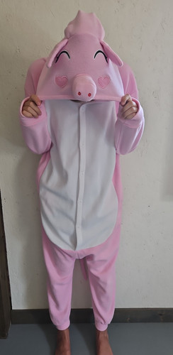 Pink pig halloween costume - pink,