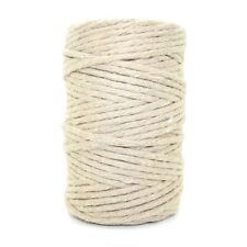 Premium Beige Macrame Cord Twine, 50 m / 164 ft of 5 mm Natural Cotton (Reel)