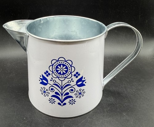 Emalia white blue floral - white,