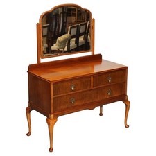 1930's ART DECO WALNUT DRESSING TABLE QUEEN ANNE STYLE DESK