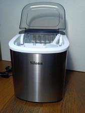 Silonn Countertop Ice Maker Machine, 9 Cubes Ready in 6 Mins, 12 KG in 24Hrs 