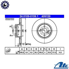 2x BRAKE DISC 24.0109-0159.1
