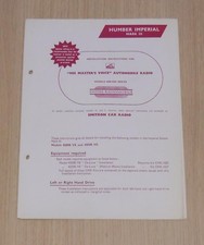 HUMBER IMPERIAL Mark III Fitting Instructions Illustrated Guide HMV RADIO 1952