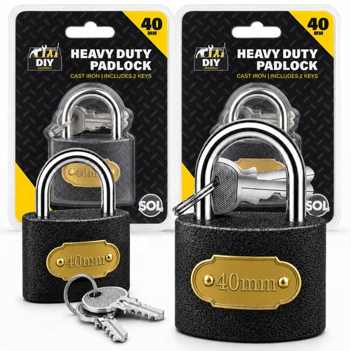 4pk padlock 40mm heavy duty - padlock,
