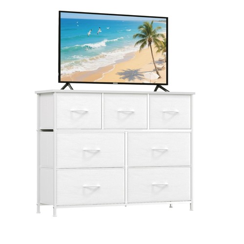 White fabric drawer - chest, 7