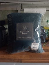 Super Soft Throw Bunny Faux Fur Throw Dark Green 150cmx200cm New & Sealed 