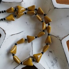 Zukari (formally Kazuri) 'Sonali' 18" Porcelain Bead Necklace in Dijon (Yellow)