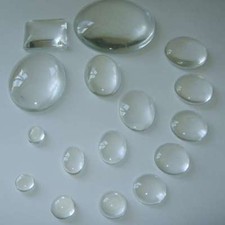 DOMED CABOCHON CLEAR GLASS OVAL ROUND & SQUARE 8mm 10mm 12mm 14mm 20mm 25mm  C05